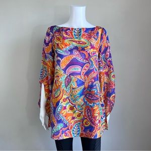 Lauren Ralph Lauren 100% Silk Paisley Tunic